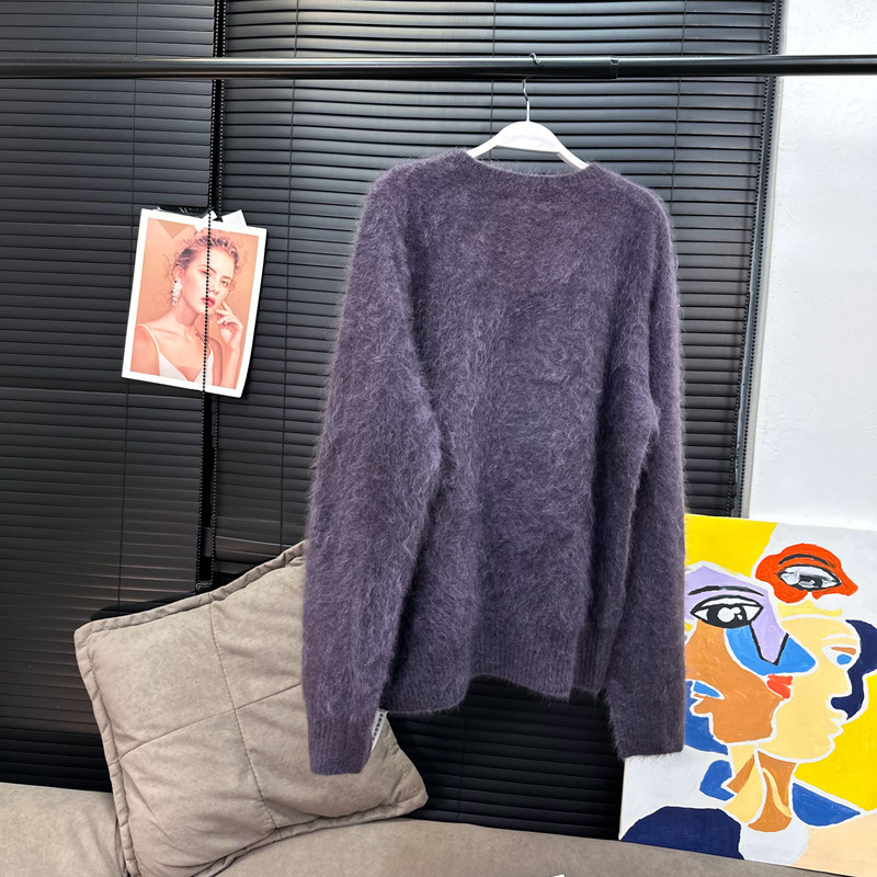 【MS 12/10新品】拉绒长毛 静奢稀有三色100山羊绒衫 - 图1