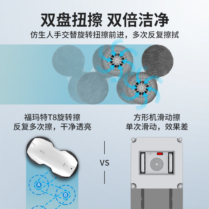 福玛特T8pro电动擦窗机器人家用自动擦玻璃神器高层窗外专用窗宝 - 图2