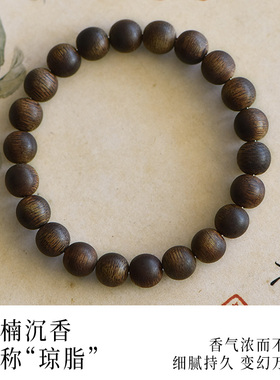奇楠沉香和田玉转运珠手链