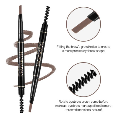 Black Brown Eyebrow Enhancer Pencil 黑色棕色双头旋转眉笔眉刷 - 图1