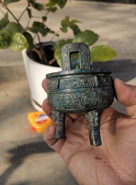 纯铜材质大克鼎仿古青铜器工艺家居玄关酒柜办公桌博古架装饰摆件