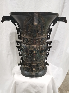 精品何尊原大中国尊仿古青铜器工艺家居办公桌博古架装饰收藏摆件
