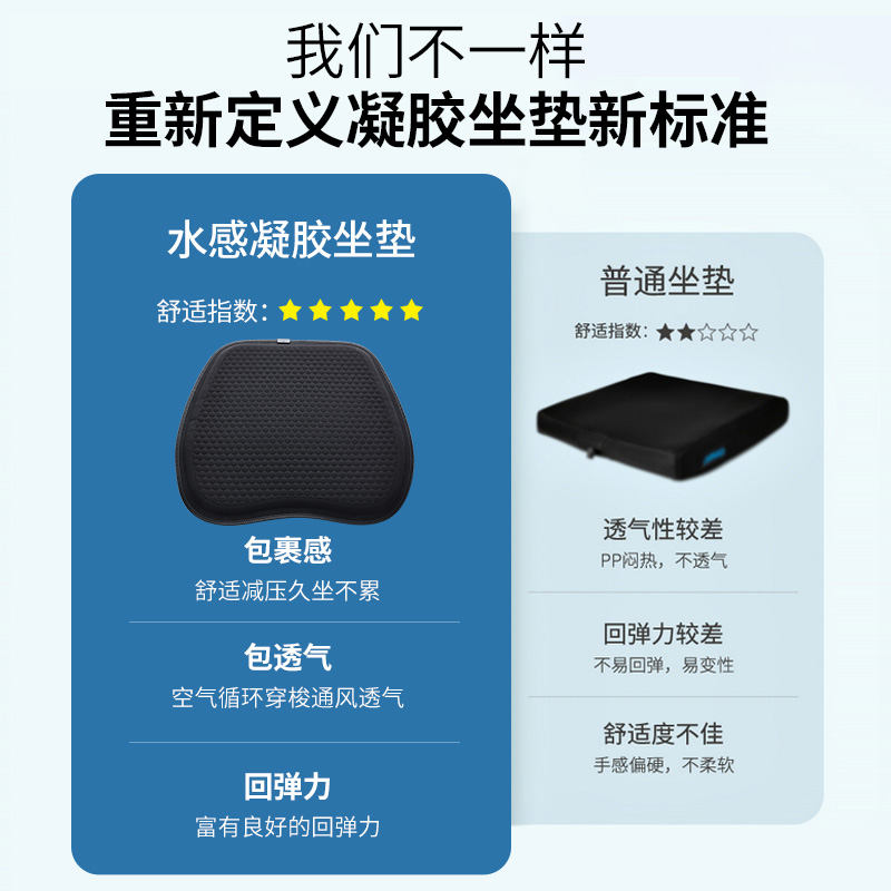 汽车坐垫单片凝胶座垫主驾驶夏季凉垫四季通用透气硅胶座椅车垫子