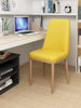 Thick leather upholstered Nordic style dining chair