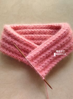 青柠手工店粗棒针手编送教程帽子