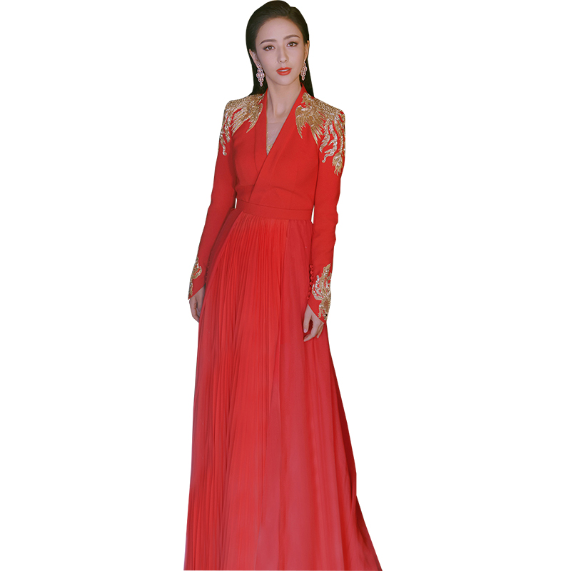 敬酒服新娘2025新款结婚红色春夏长款大气订婚回门高端宴会晚礼服 - 图3