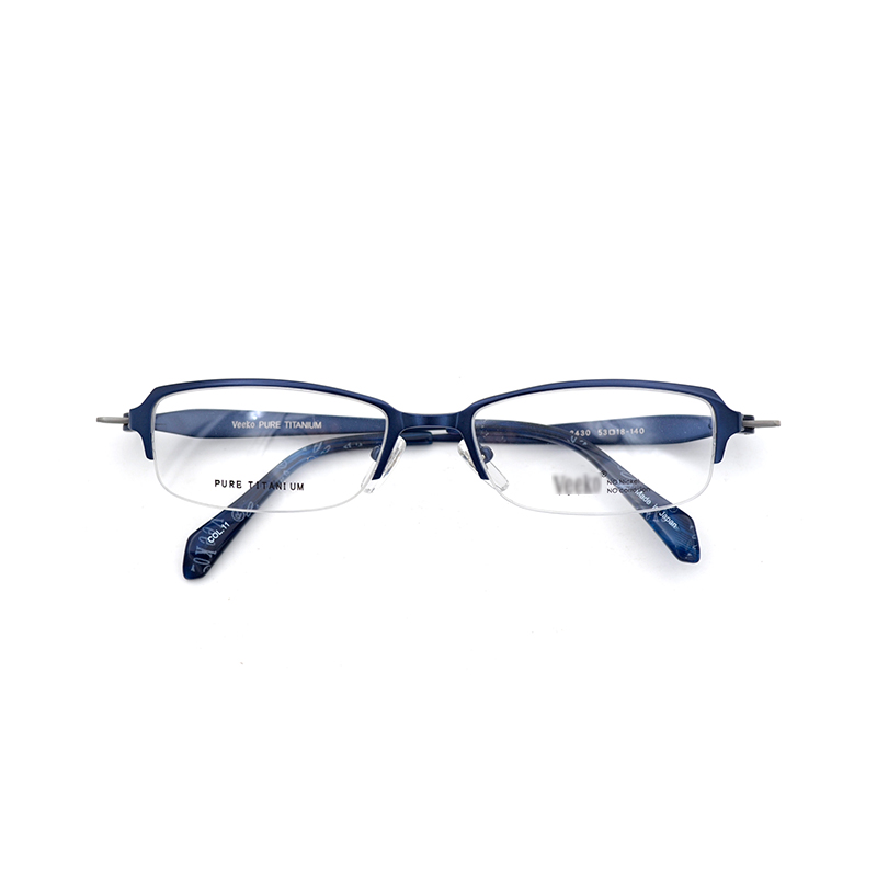 日本威高VEEKO经典个性纯钛半框眼镜架男女高度数眼镜框3430-图0