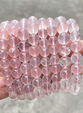 6a 天然莫桑星光粉晶手串晶体通透水晶串珠手链饰品