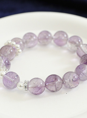 【紫色韵味】高货天然黄塔晶金发晶水晶手串女款虎眼石手链