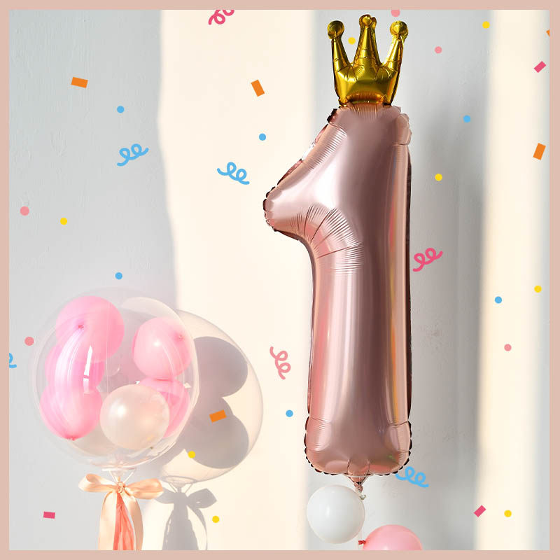 生日数字气球 儿童周岁ins派对装饰布置女宝宝男蓝色粉色拍照道具,淘宝优惠券,粉丝福利购,淘宝优惠卷