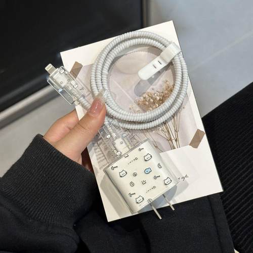 适用于苹果印花充电器保护套20w缠绕线防折断16pro数据线保护套 - 图2