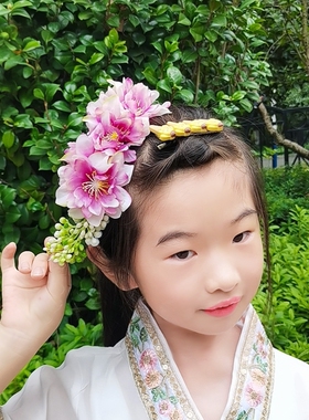 滇七彩发梳头花布艺傣族风配饰