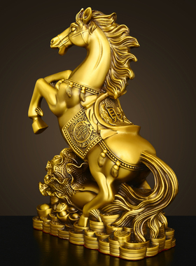 黄铜立马发财马到成功摆件生肖马