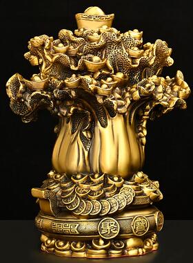 黄铜摇钱树摆件客厅玄关店铺礼品