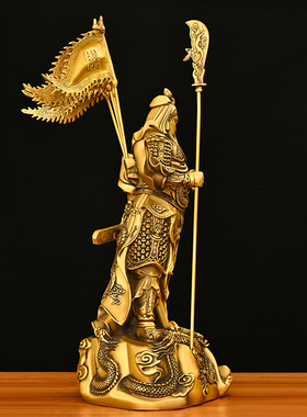 纯黄铜关公像关二爷客厅店铺公司