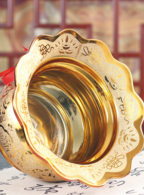 陶瓷沙金室内供奉佛具用品香托