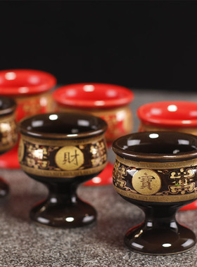 供水杯三连杯陶瓷套装