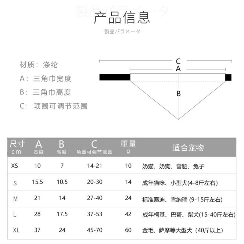 双面不咬人勿摸勿近摸我问我妈文字遛狗猫友好围脖项圈三角口水巾 - 图1