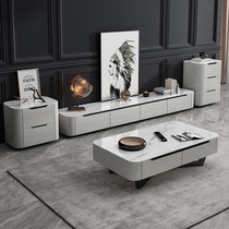 Italian style rock plate tea table minimalist modern grey rectangular living room home tea table Nordic light lavish marble tea table