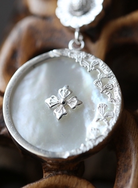 露为霜丨天然白蝶贝纯银吊坠