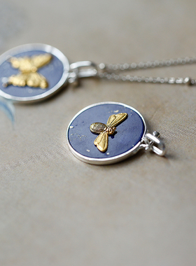 眠去丨古典美学纯银刺绣吊坠