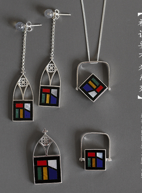 神说要有光丨天然石拼接纯银耳坠