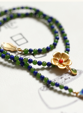 沉香屑丨软语古典古法金项链