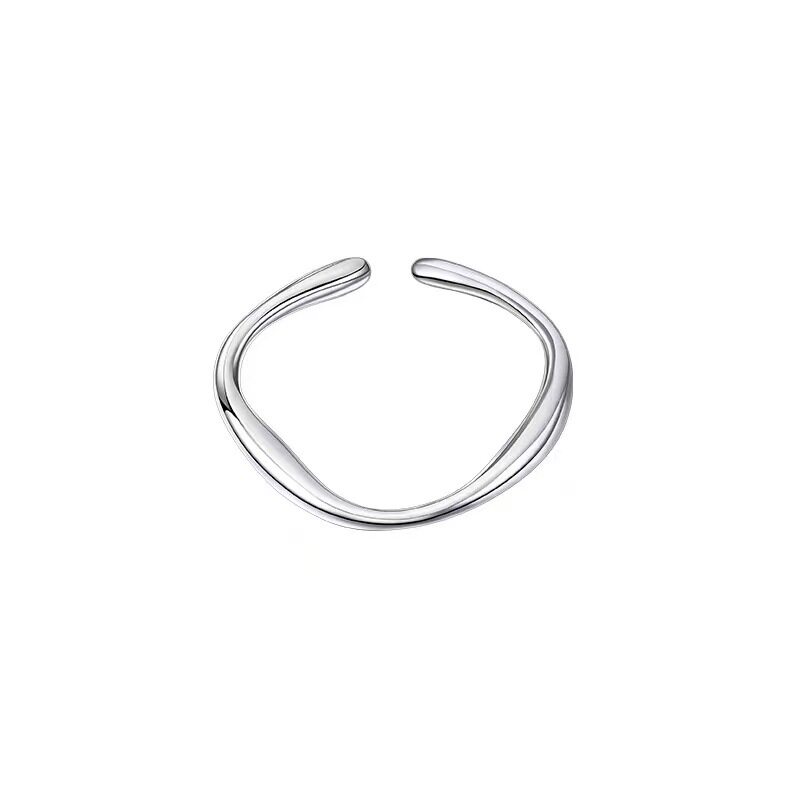 925 silver-plated Moebius ring light luxury high-end tail ring women's index finger ring open ring plain ring