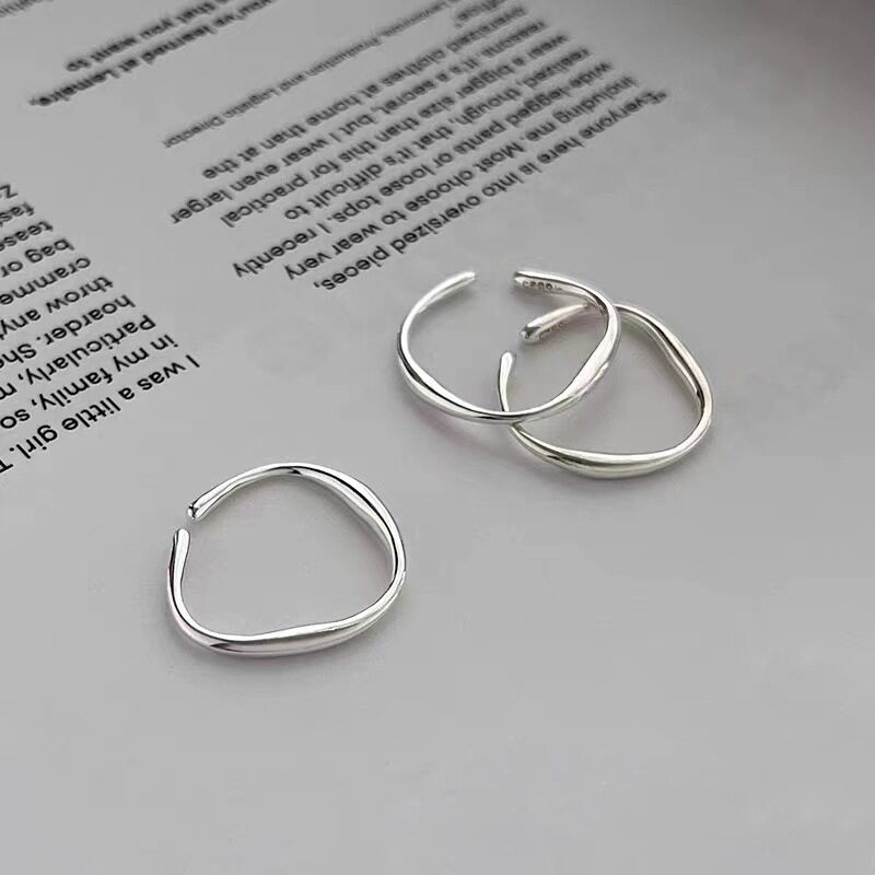 925 silver-plated Moebius ring light luxury high-end tail ring women's index finger ring open ring plain ring