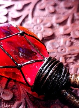 原石手工编织腊绳吊坠