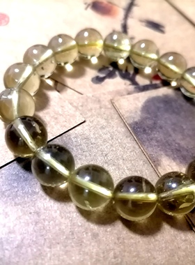 福百瑞珠宝孤品天然巴西黄水晶大珠手编复古美搭精工手链