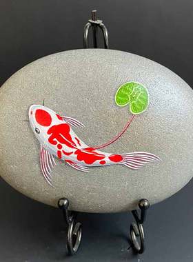 石头画丙烯摆件中式客厅美观