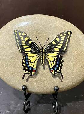 石头摆件中式书房手绘