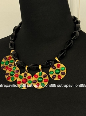 其他镀金琉璃女项链铜镀金彩色