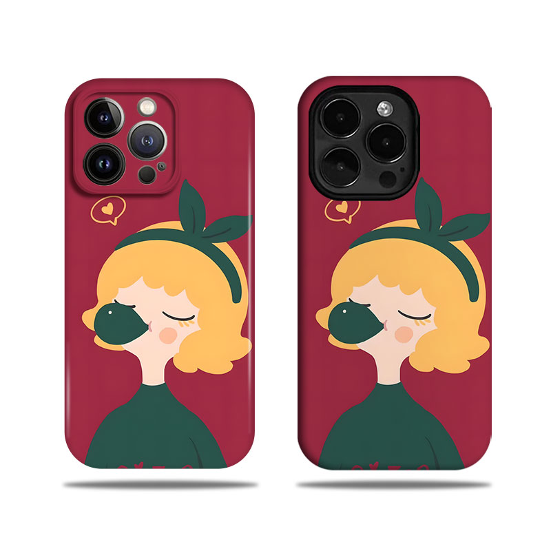 萌妹吹泡菲林手机壳适用苹果iphone16promax华为nova12UltraVIVOX100Pro小米14ultra一加13荣耀Magic7pro红米 - 图0