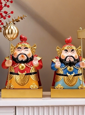 新中式树脂门神摆件新年乔迁礼物