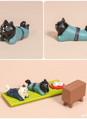 手工黑猫卡通可爱摆件礼物