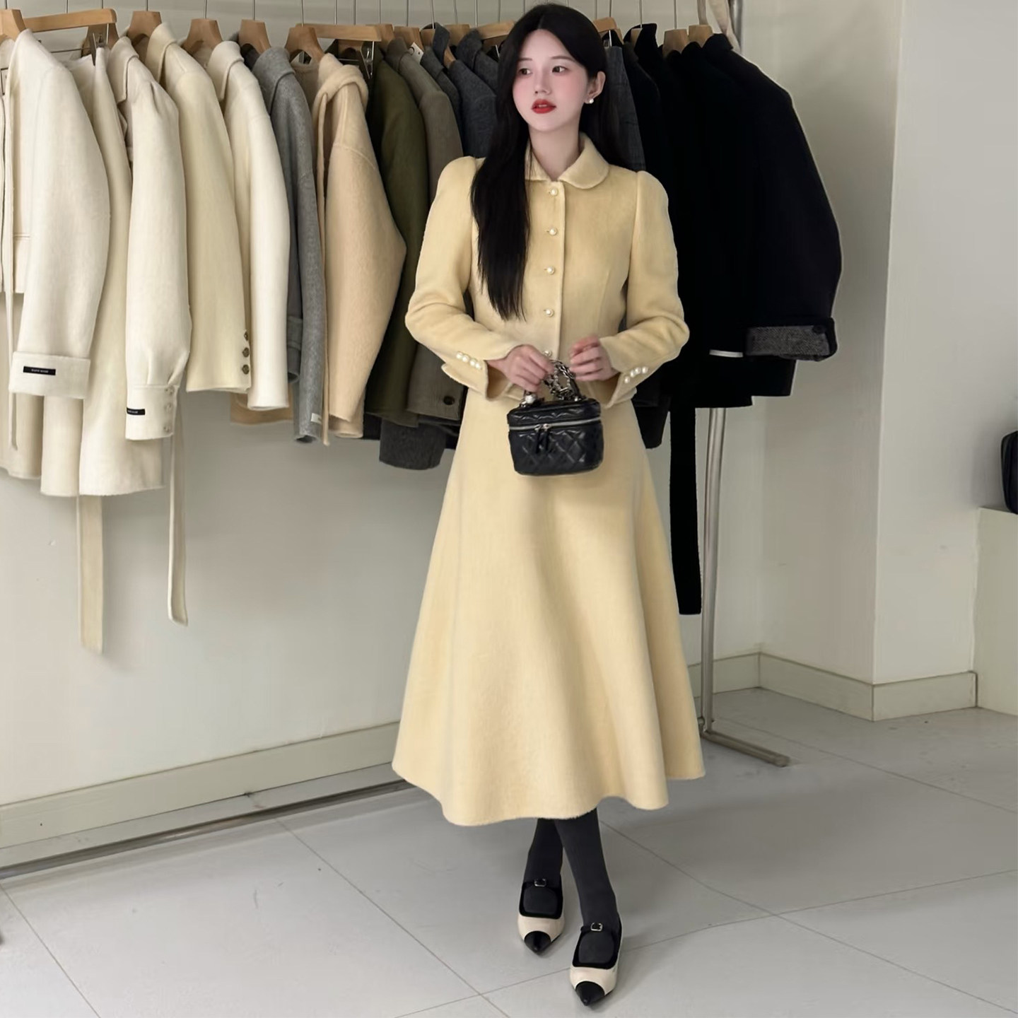 千金风翻领外套A字裙毛呢套装女秋装高知感气质呢子两件套轻熟风,淘宝优惠券,粉丝福利购,淘宝优惠卷