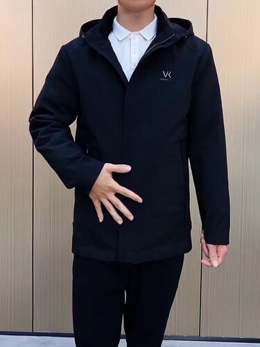 2025新款皮草派克服整皮兔毛内胆可拆卸简约商务短款秋冬男士外套 - 图2
