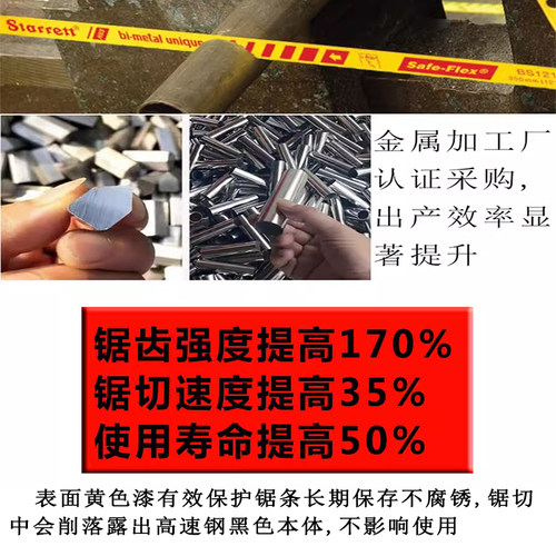 进口钢锯条锯不锈钢超硬高速钢锯条金属切割手工锯片粗细齿钢锯弓 - 图1