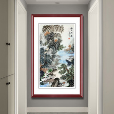 Вышивка Сучжоу 金吴针纯手工苏绣成品挂画玄关刺绣画玄关挂墙装饰画山水谿山行旅