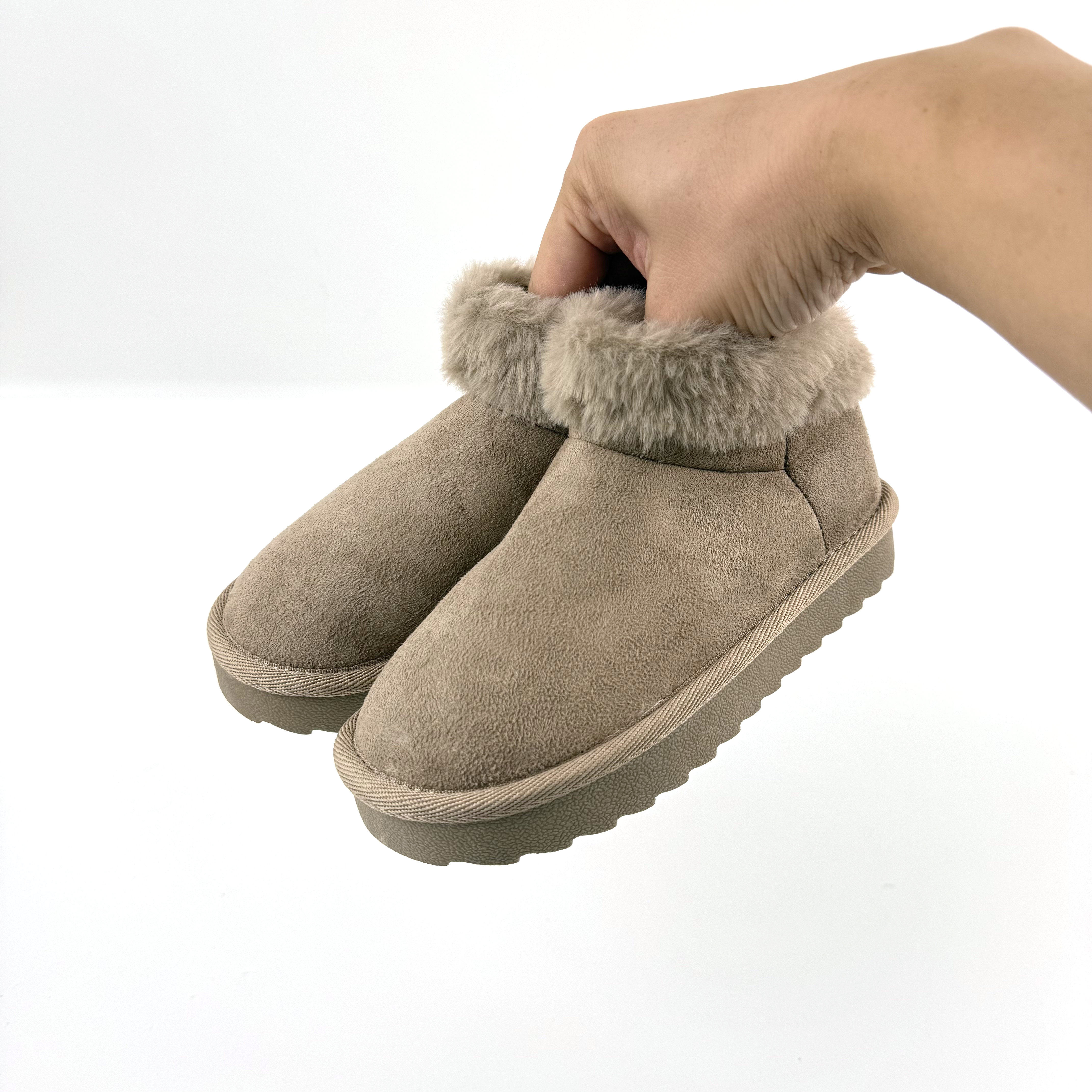 外贸出英国亲子款秋冬加绒保暖棉鞋轻便舒适时尚一脚蹬低帮雪地靴,淘宝优惠券,粉丝福利购,淘宝优惠卷