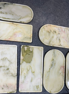 天然大理石托盘轻奢简约