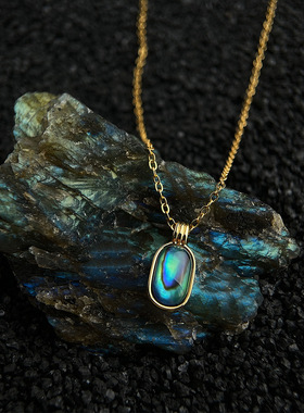 时尚日常鲍鱼贝高级气质椭圆项链