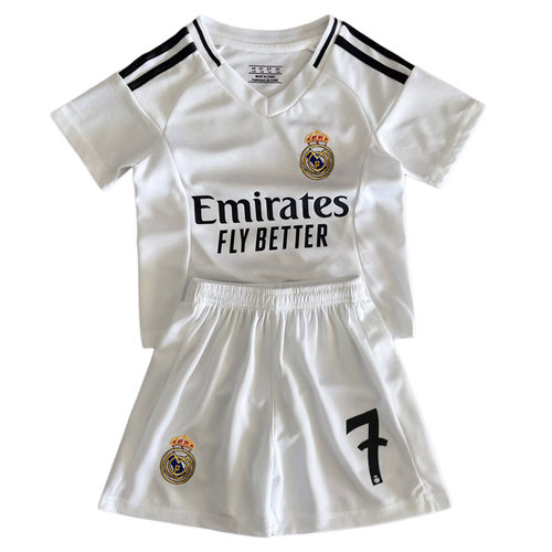 皇马球衣C罗姆巴佩儿童足球服套装男女童速干运动训练服套装定制 - 图3