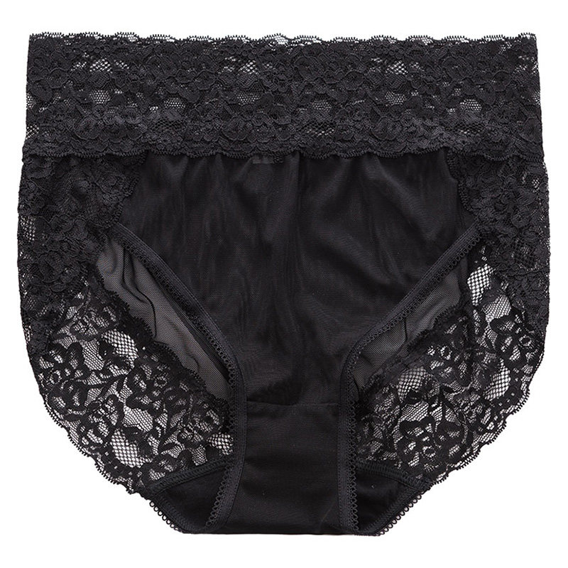 女士内裤性感网纱蕾丝边高腰大码女三角裤头高弹透气无痕纯棉底裆,淘宝优惠券,粉丝福利购,淘宝优惠卷