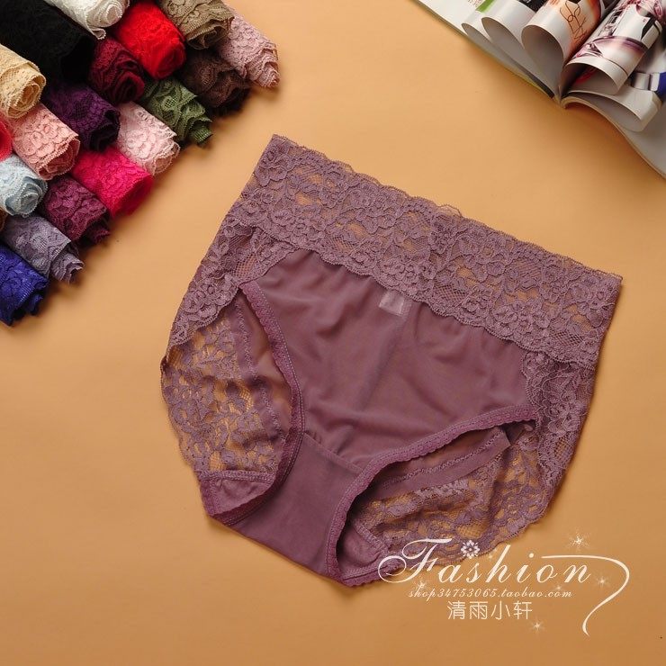 女士内裤性感网纱蕾丝边高腰大码女三角裤头高弹透气无痕纯棉底裆,淘宝优惠券,粉丝福利购,淘宝优惠卷