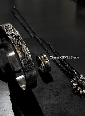 向日葵项链原创小众设计先锋暗黑系纯手工嵌小红宝石国潮配饰