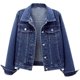 Slim short denim jacket women's long-sleeved jacket top