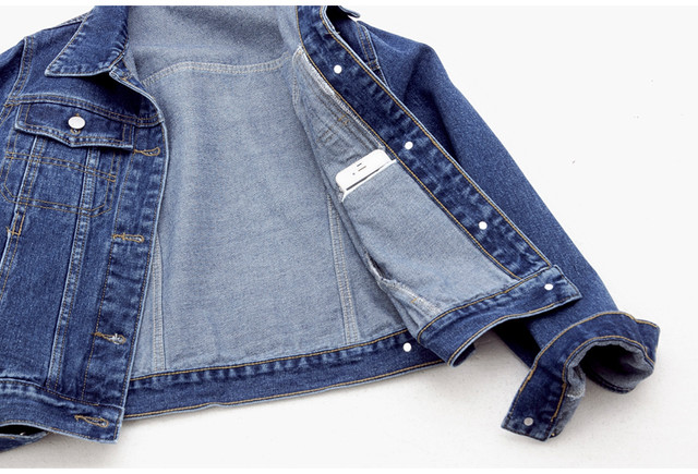 Slim short denim jacket women's long-sleeved jacket top
